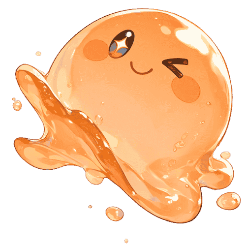 Image of an orange slime - a character at Bard's Loot